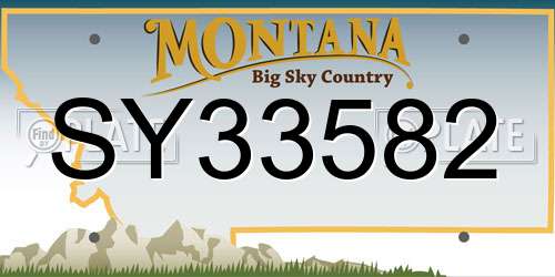 SY33582 Montana License Plate