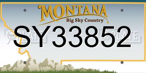SY33852 Montana License Plate