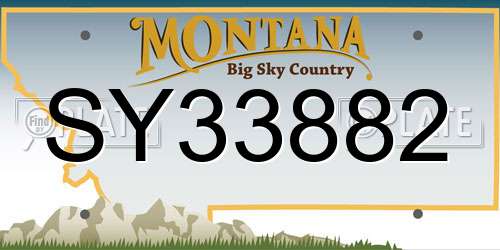 SY33882 Montana License Plate