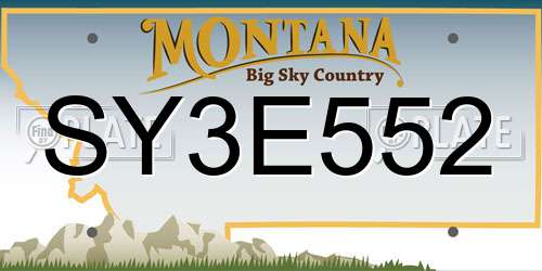 SY3E552 Montana License Plate