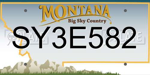SY3E582 Montana License Plate