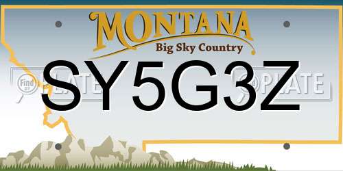 SY5G3Z Montana License Plate