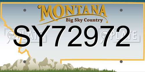 SY72972 Montana License Plate