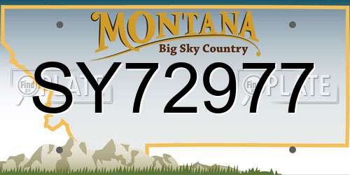 SY72977 Montana License Plate