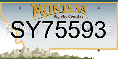 SY75593 Montana License Plate