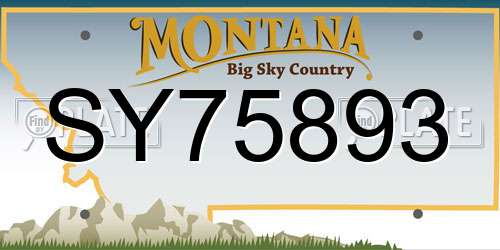 SY75893 Montana License Plate