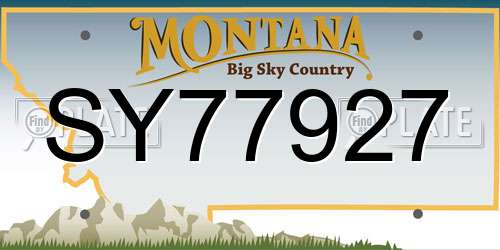 SY77927 Montana License Plate