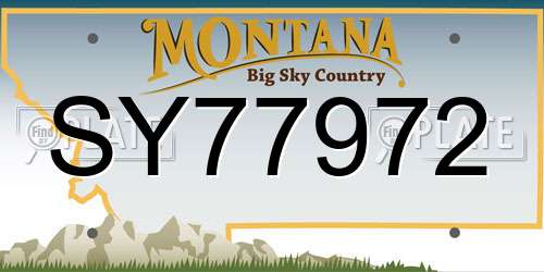 SY77972 Montana License Plate