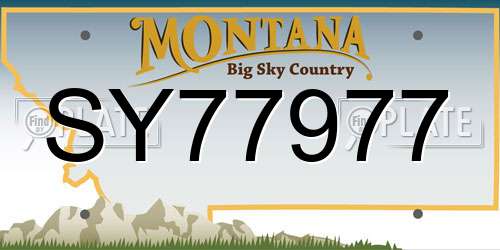 SY77977 Montana License Plate