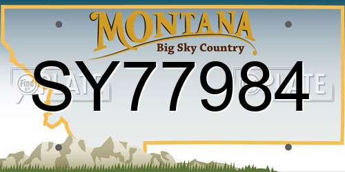 SY77984 Montana License Plate