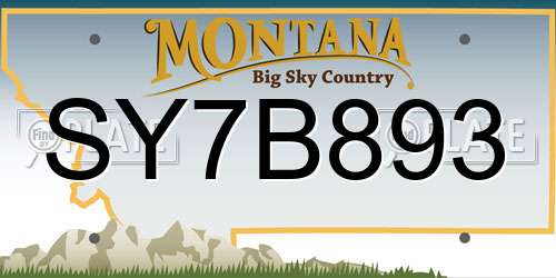 SY7B893 Montana License Plate