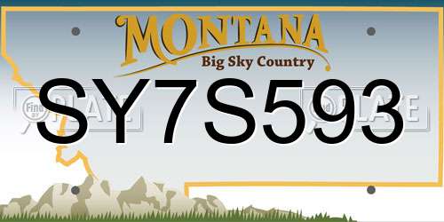SY7S593 Montana License Plate