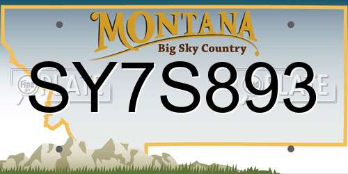 SY7S893 Montana License Plate