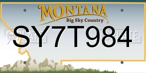 SY7T984 Montana License Plate