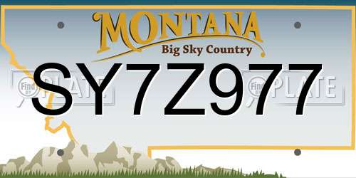 SY7Z977 Montana License Plate