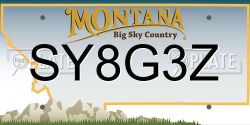 SY8G3Z Montana License Plate