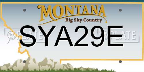 SYA29E Montana License Plate