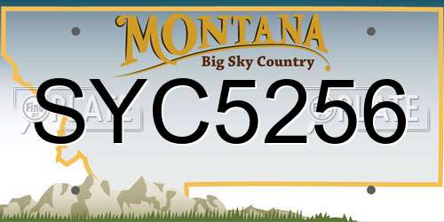 SYC5256 Montana License Plate