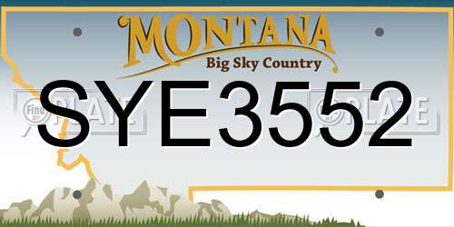 SYE3552 Montana License Plate
