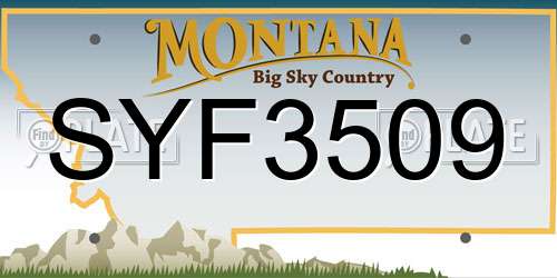 SYF3509 Montana License Plate