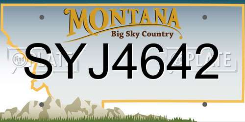 SYJ4642 Montana License Plate