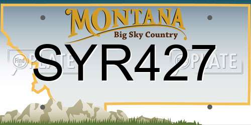 SYR427 Montana License Plate