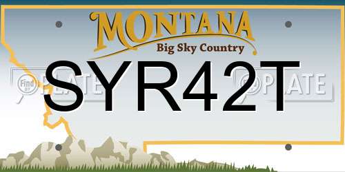 SYR42T Montana License Plate