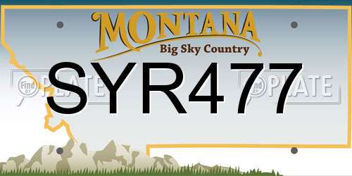 SYR477 Montana License Plate