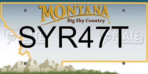 SYR47T Montana License Plate