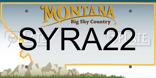 SYRA22 Montana License Plate