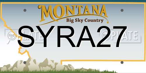SYRA27 Montana License Plate