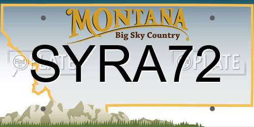 SYRA72 Montana License Plate