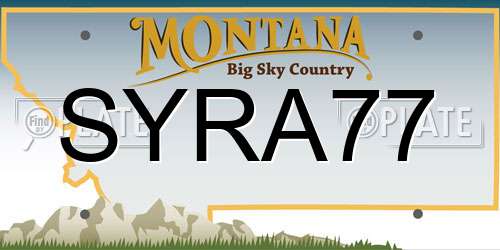 SYRA77 Montana License Plate