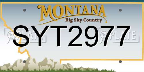 SYT2977 Montana License Plate