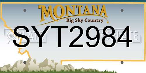 SYT2984 Montana License Plate