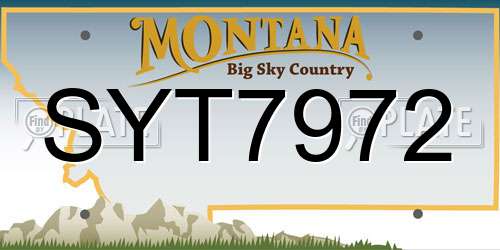 SYT7972 Montana License Plate