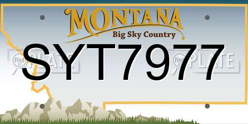 SYT7977 Montana License Plate
