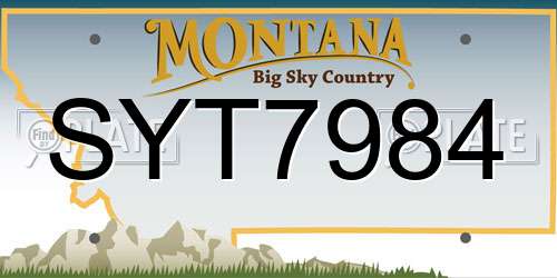 SYT7984 Montana License Plate