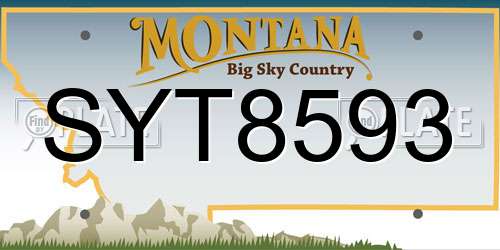 SYT8593 Montana License Plate