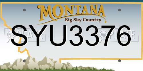 SYU3376 Montana License Plate