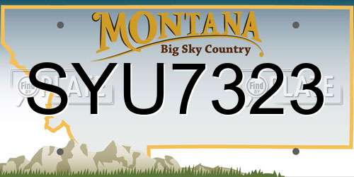 SYU7323 Montana License Plate