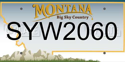 SYW2060 Montana License Plate