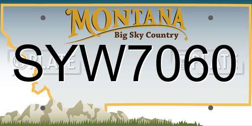 SYW7060 Montana License Plate