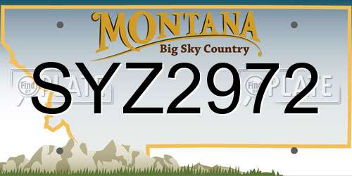 SYZ2972 Montana License Plate