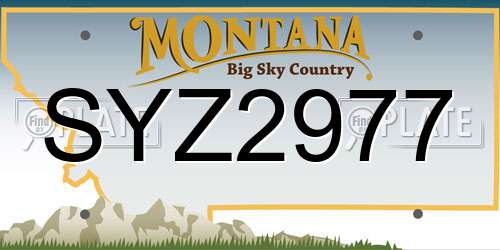 SYZ2977 Montana License Plate