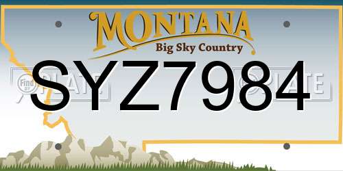 SYZ7984 Montana License Plate