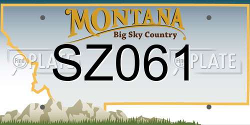 SZ061 Montana License Plate