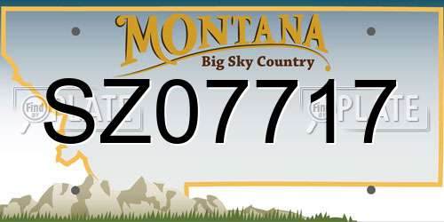 SZ07717 Montana License Plate