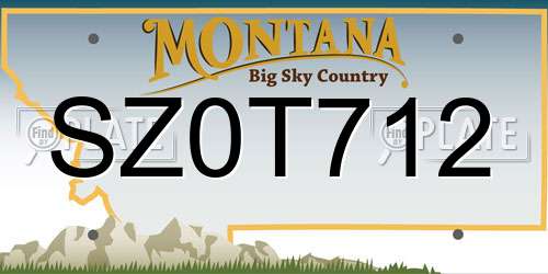 SZ0T712 Montana License Plate