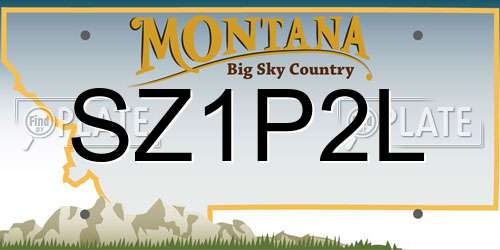 SZ1P2L Montana License Plate